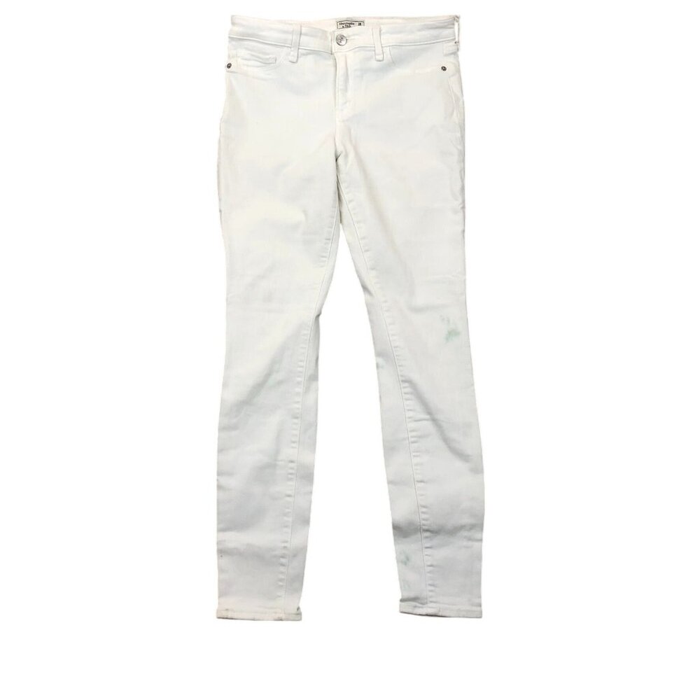 Abercrombie & Fitch Women Jeans Size 28/8 Harper Super Skinny Casual White Denim